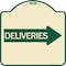 Signmission Deliveries With Right Arrow Heavy-Gauge Aluminum Architectural Sign, 18" x 18", TG-1818-24362 A-DES-TG-1818-24362 - alternate 1